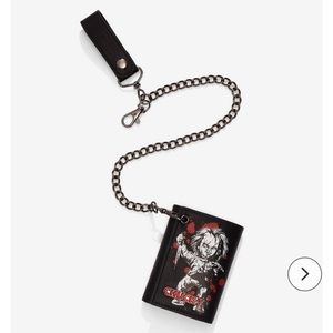 Child's Play Chucky Snitches Get Stitches Trifold Chain Wallet
